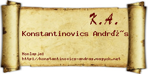 Konstantinovics András névjegykártya